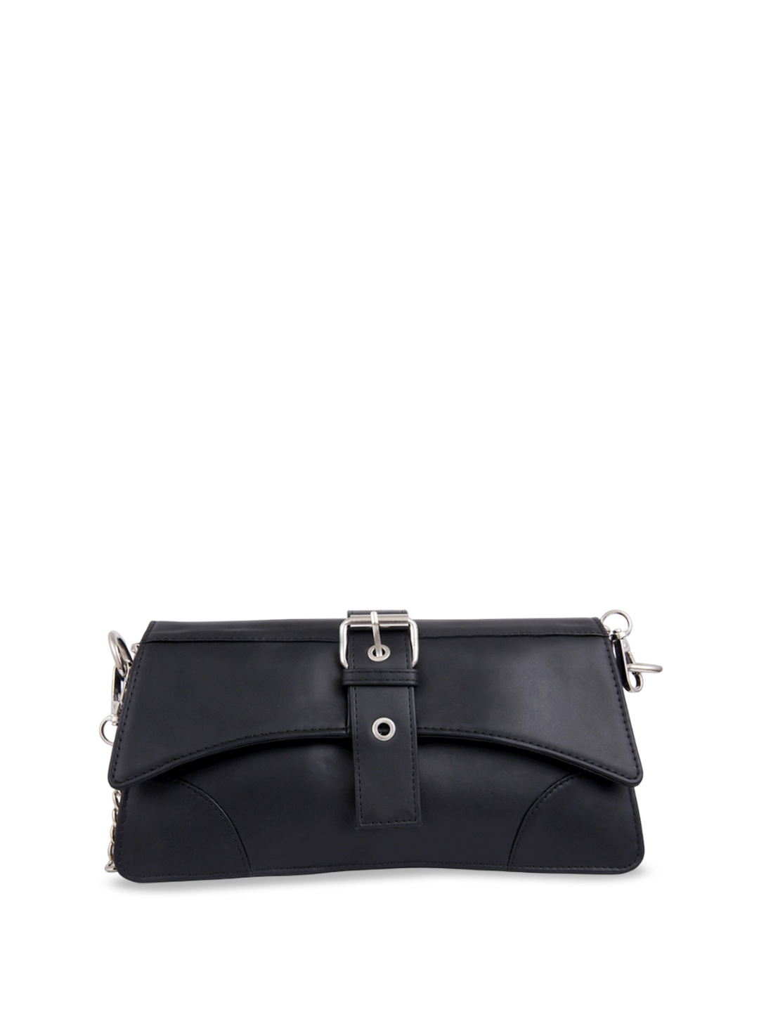 

Filauri Women Solid Structured Leather Sling Bag, Black