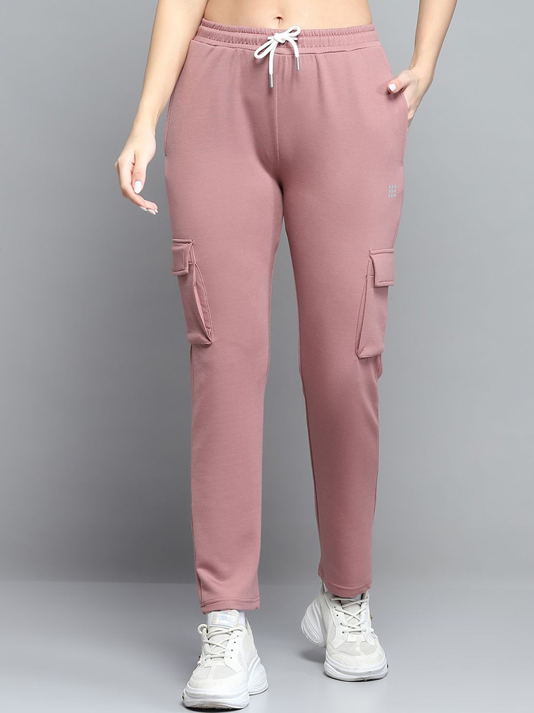 

rock.it Women Mid Rise Track Pants, Peach