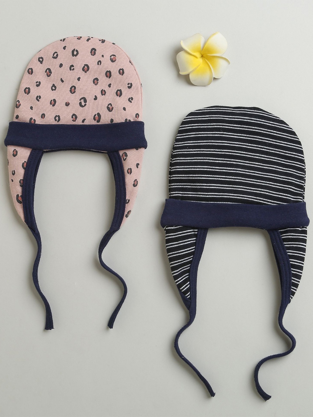 

BUMZEE Boys Pack Of 2 Printed Beanie, Peach