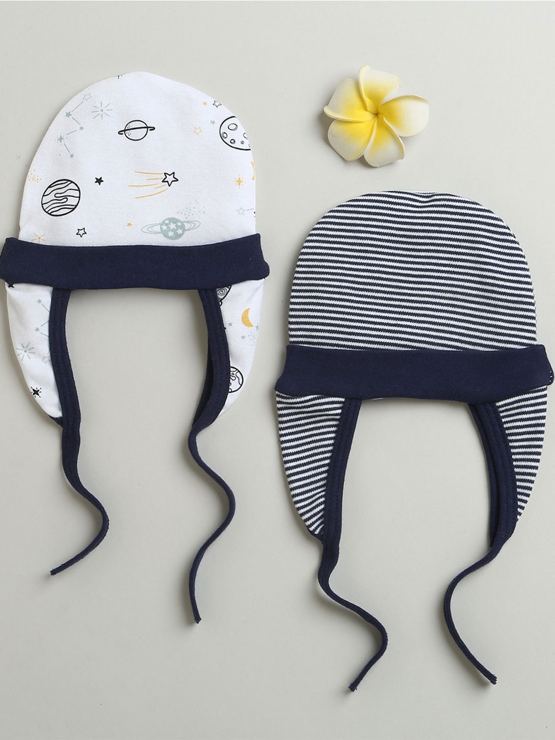 

BUMZEE Boys Pack Of 2 Printed Beanie, Navy blue