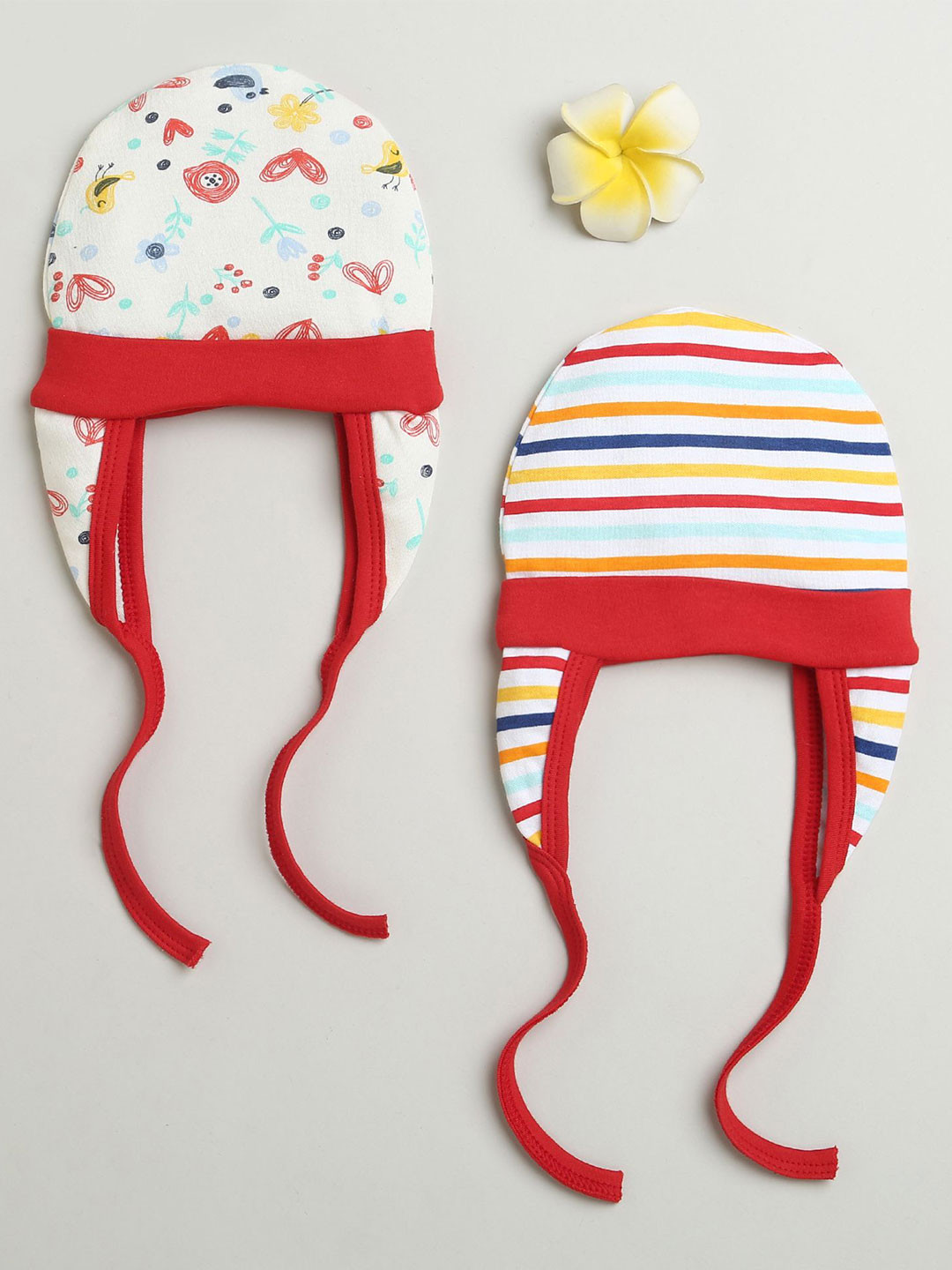 

BUMZEE Boys Cotton Printed Beanie, Red