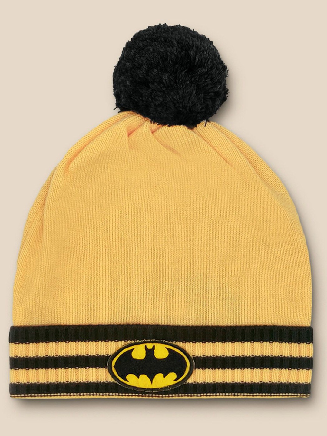 

Kids Ville Boys Striped Batman Beanie, Yellow