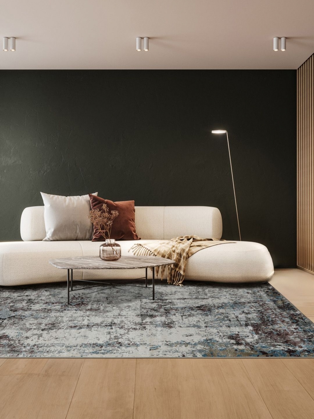 

DDecor Brown Abstract Printed Anti-Skid Carpet