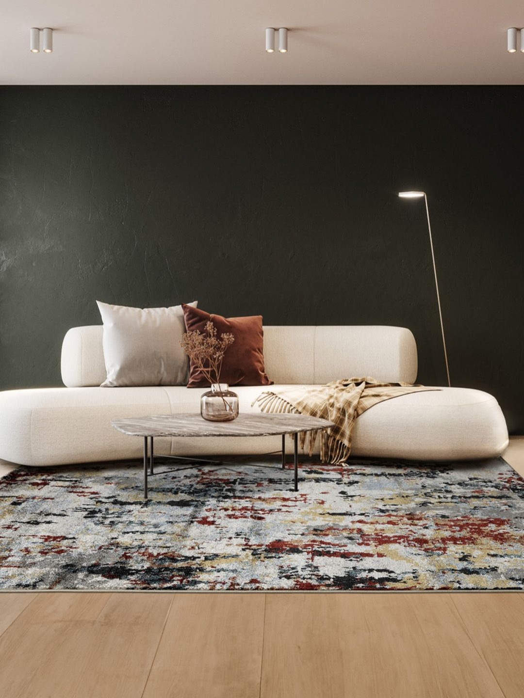 

DDecor Brown Abstract Printed Anti-Skid Carpet