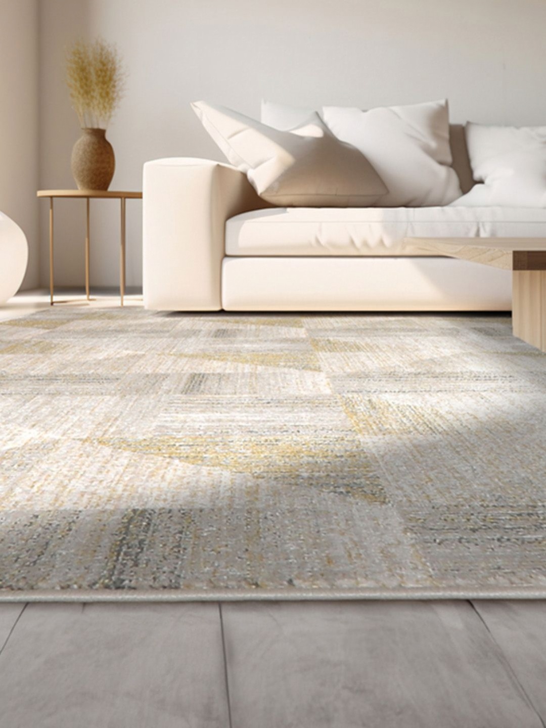

DDecor Grey Geometric Printed Rectangle Shaped Anti Skid Carpet