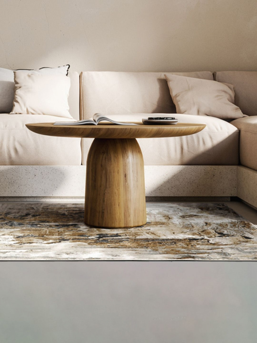

DDecor Off White Abstract Printed Rectangle Shaped Anti Skid Carpet