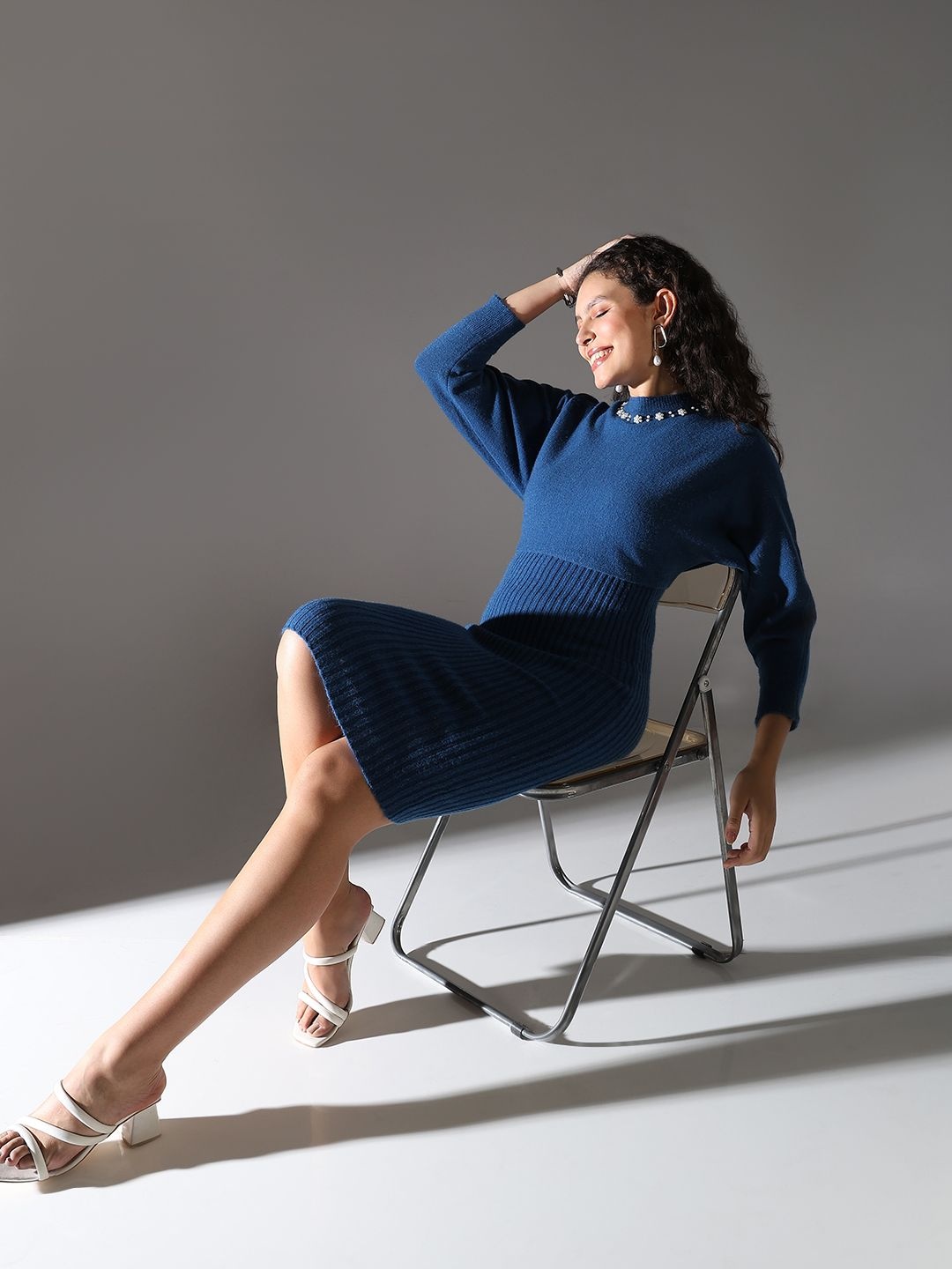 

SHOWOFF Women Bodycon Dress with Upper Top, Blue