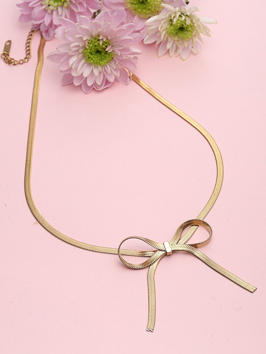 

VOGUE PANASH 18KT Gold Plated Stainless Steel Tarnish-Free Bow Knot Necklace