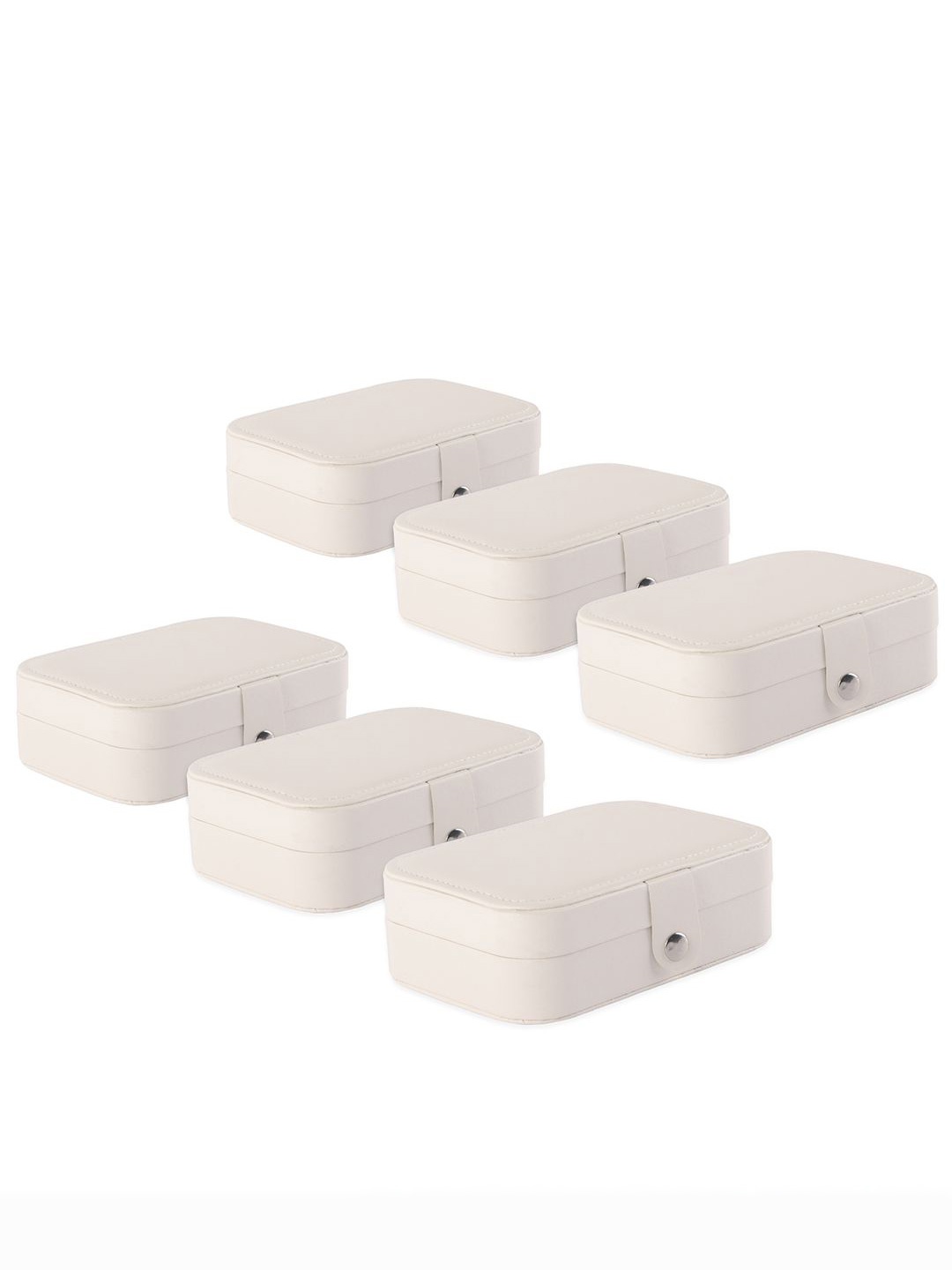 

Kuber Industries White 6 Pieces Multi-Compartment Jewellery Box Organisers