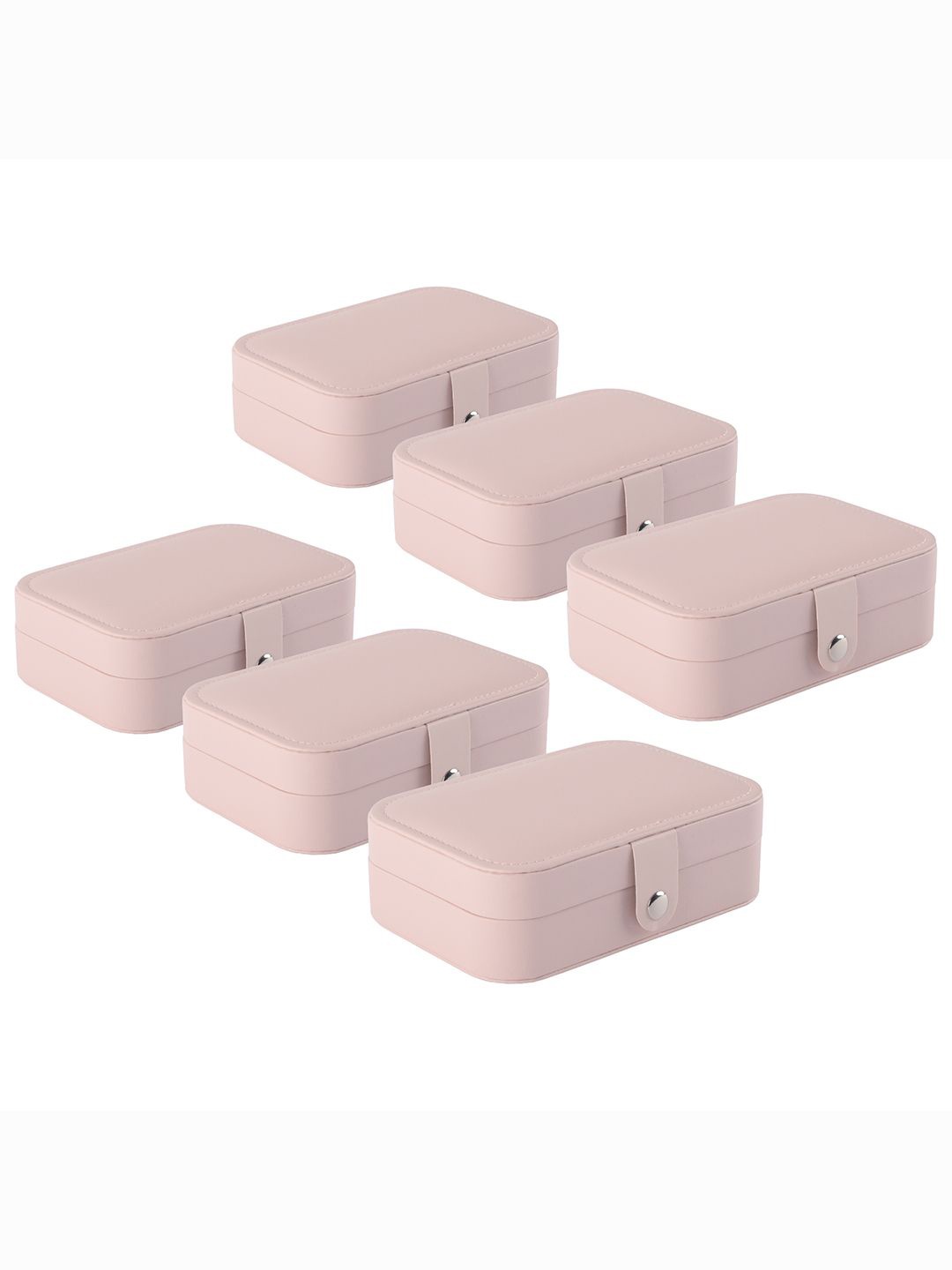 

Kuber Industries Pink 6 Pieces Multi-Compartment Jewellery Box Organisers