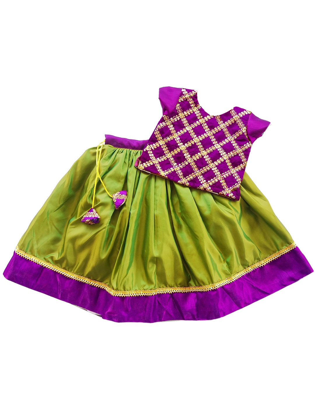 

STANWELLS KIDS Girls Sequinned Ready to Wear Lehenga & Blouse, Purple