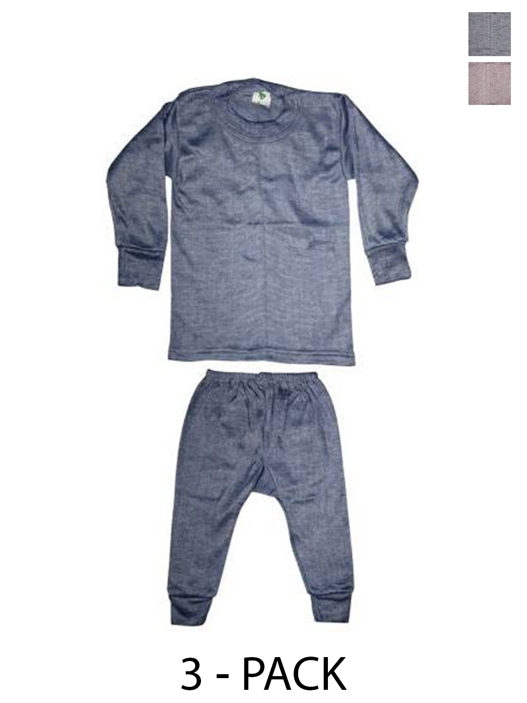 

TohuBohu Girls Pack of 3 Thermal Shirt and Jogger Set, Grey