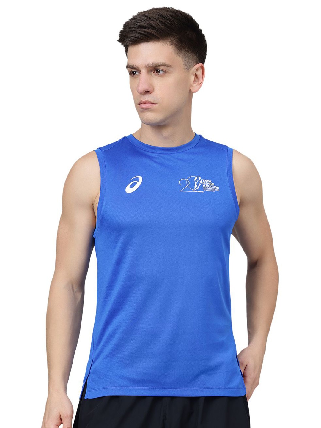 

ASICS Men Typography Printed Round Neck T-shirt, Blue
