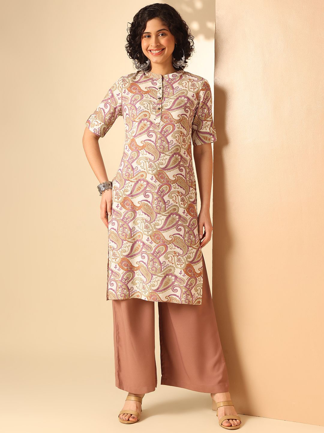 

Anouk Ethnic Motifs Printed Regular Straight Kurta, Multi