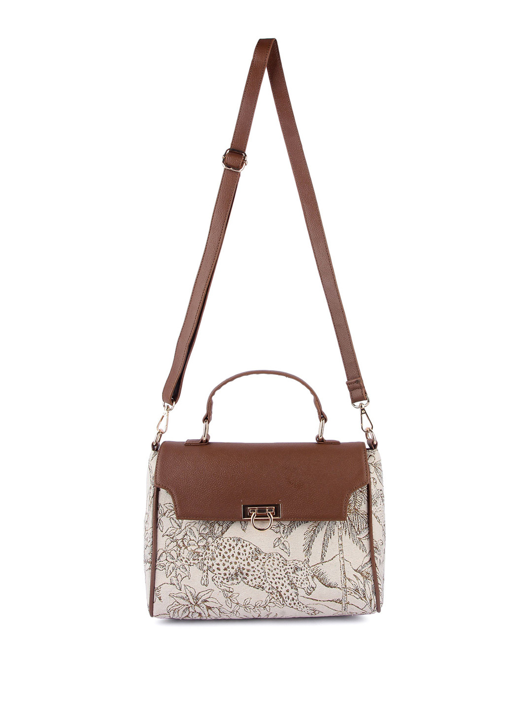 

Mast & Harbour Women Textured Structured Sling Bag, Beige