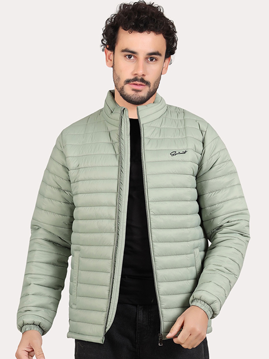 

Spirit Men Mock Collar Solid Casual Puffer Lightweight Jacket, Sea green