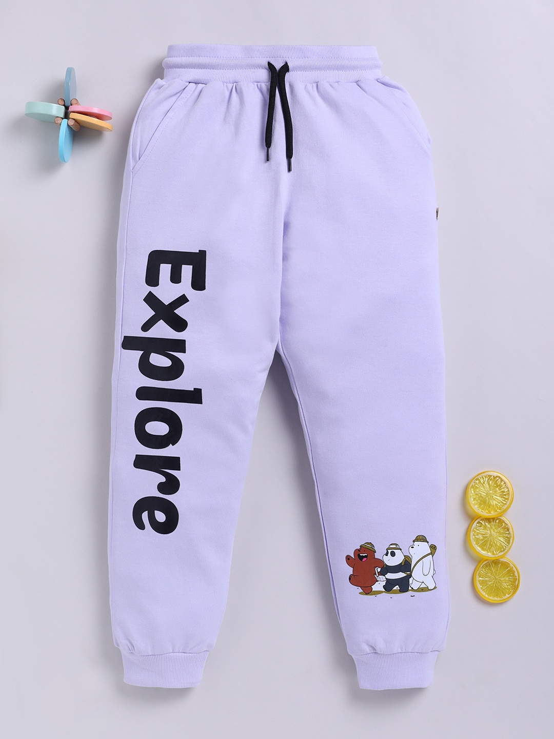 

Happy Faces Boys Printed Pure Cotton Joggers, Purple