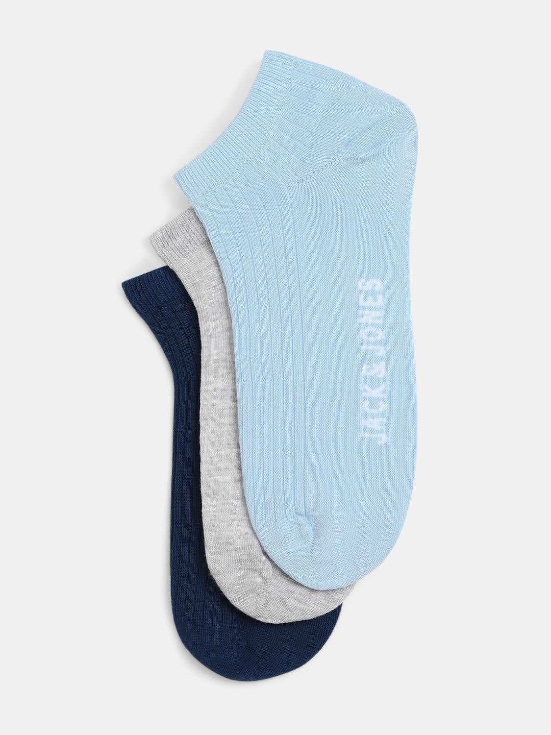

Jack & Jones Men Pack Of 3 Patterned Ankle-Length Socks, Blue