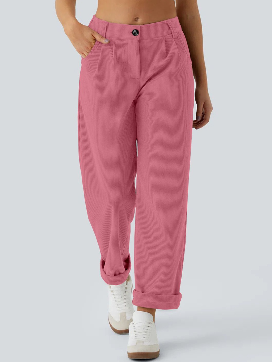

Kalika Women Loose Fit Trousers, Pink