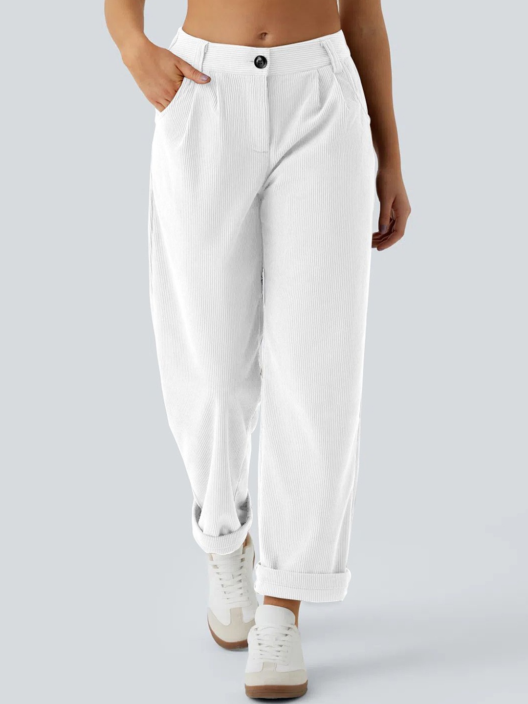 

Kalika Women Loose Fit Trousers, White