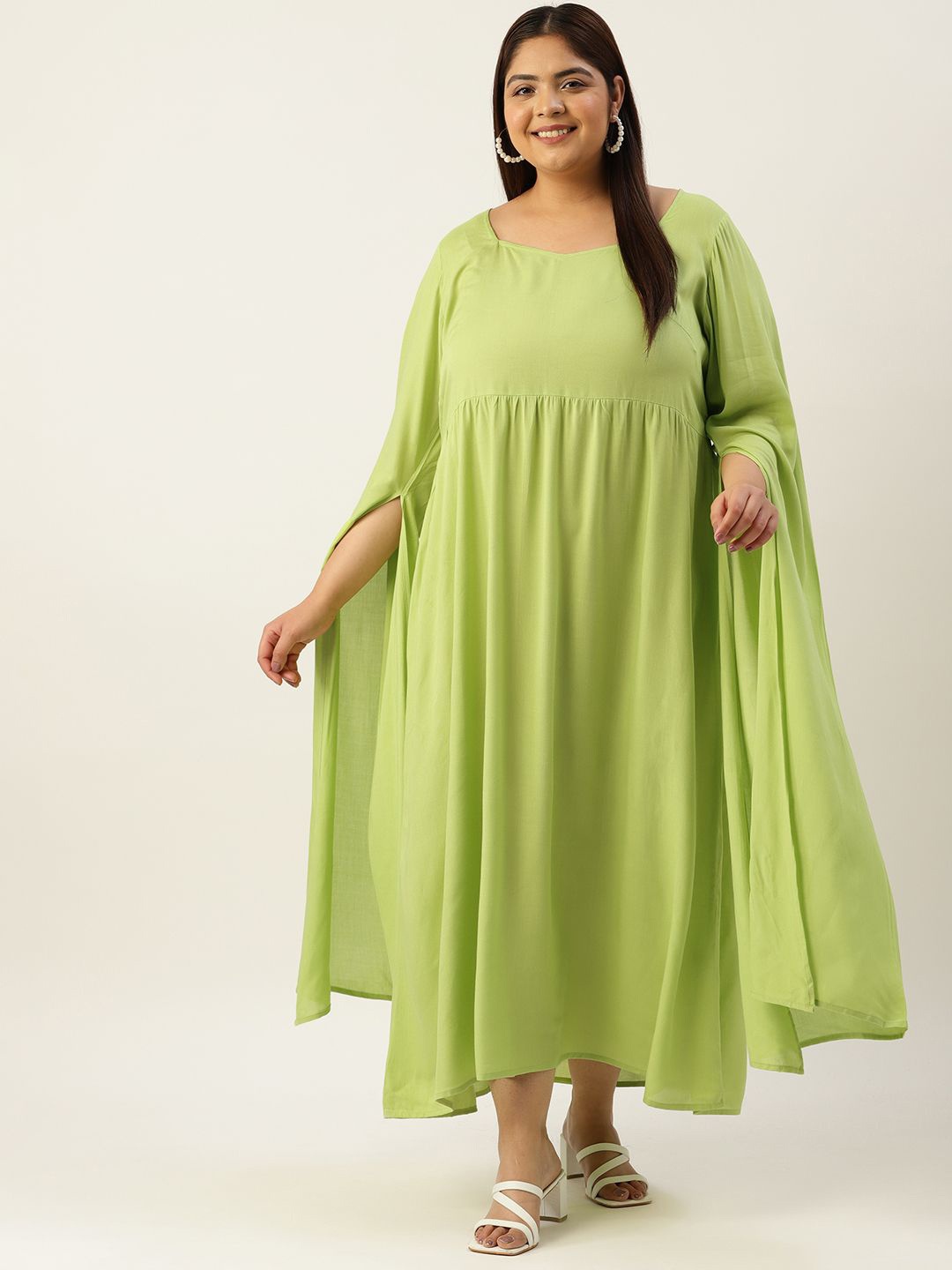 

theRebelinme WomenPlus Size A-Line Dress, Green