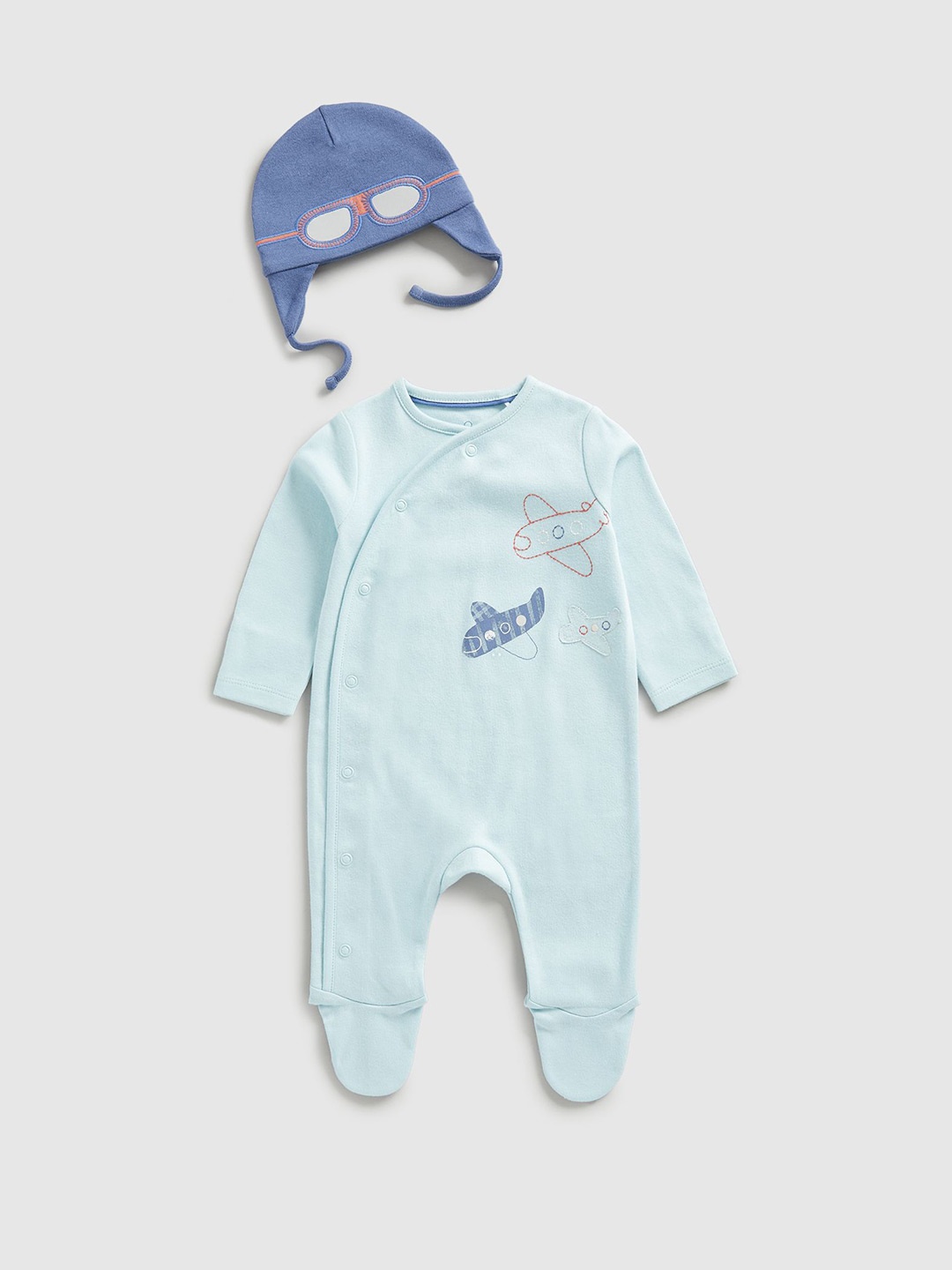 

mothercare Boys Cotton Sleepsuit, Blue