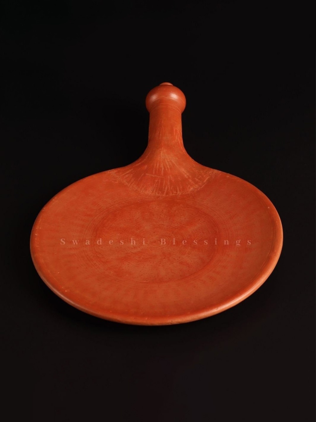 

Swadeshi Blessings Unglazed Earthen Clay Tawa 10 Inches, Red