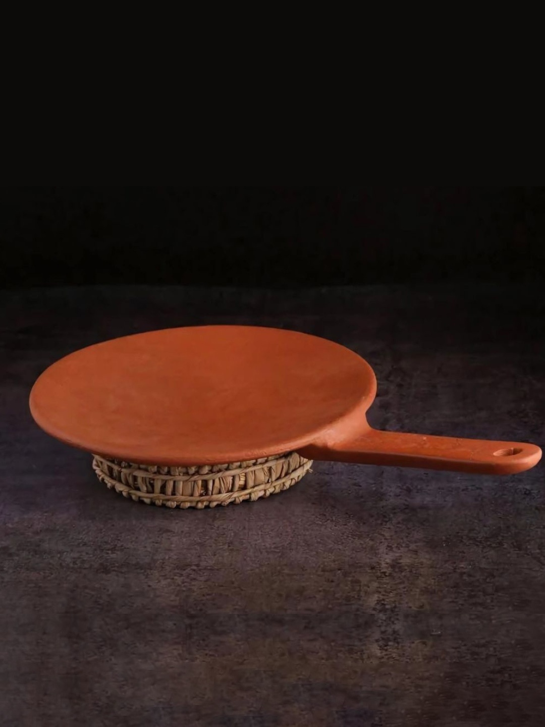 

Swadeshi Blessings Unglazed Earthen Clay Tawa 10 Inches, Red