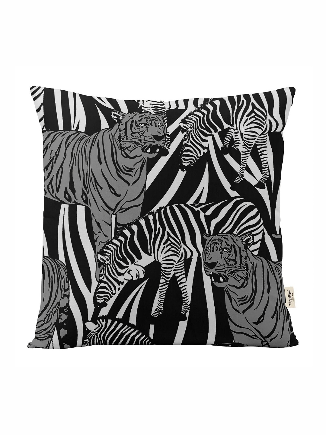 

Vargottam Black & White Abstract Printed Square Cushion Covers