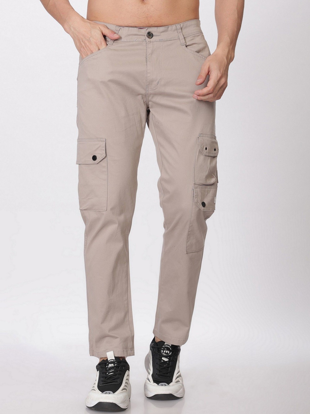 

BEVDAAS Men Relaxed Fit High-Rise Stretchable Jeans, Grey