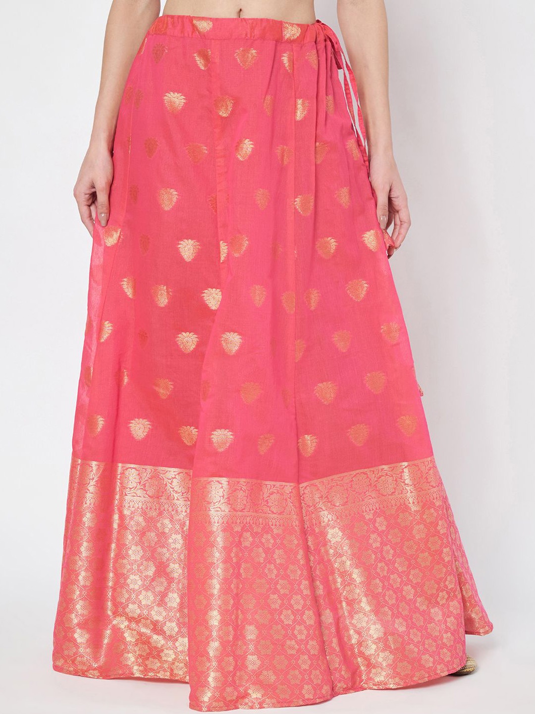 

studio rasa Women Ethnic Motifs Block Print Flared Maxi Skirt, Pink