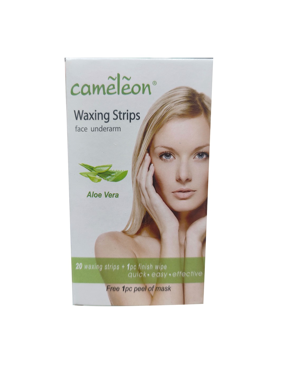 

Cameleon Aloe Vera Waxing Strips For Face & Underarm - 20Pcs, Green