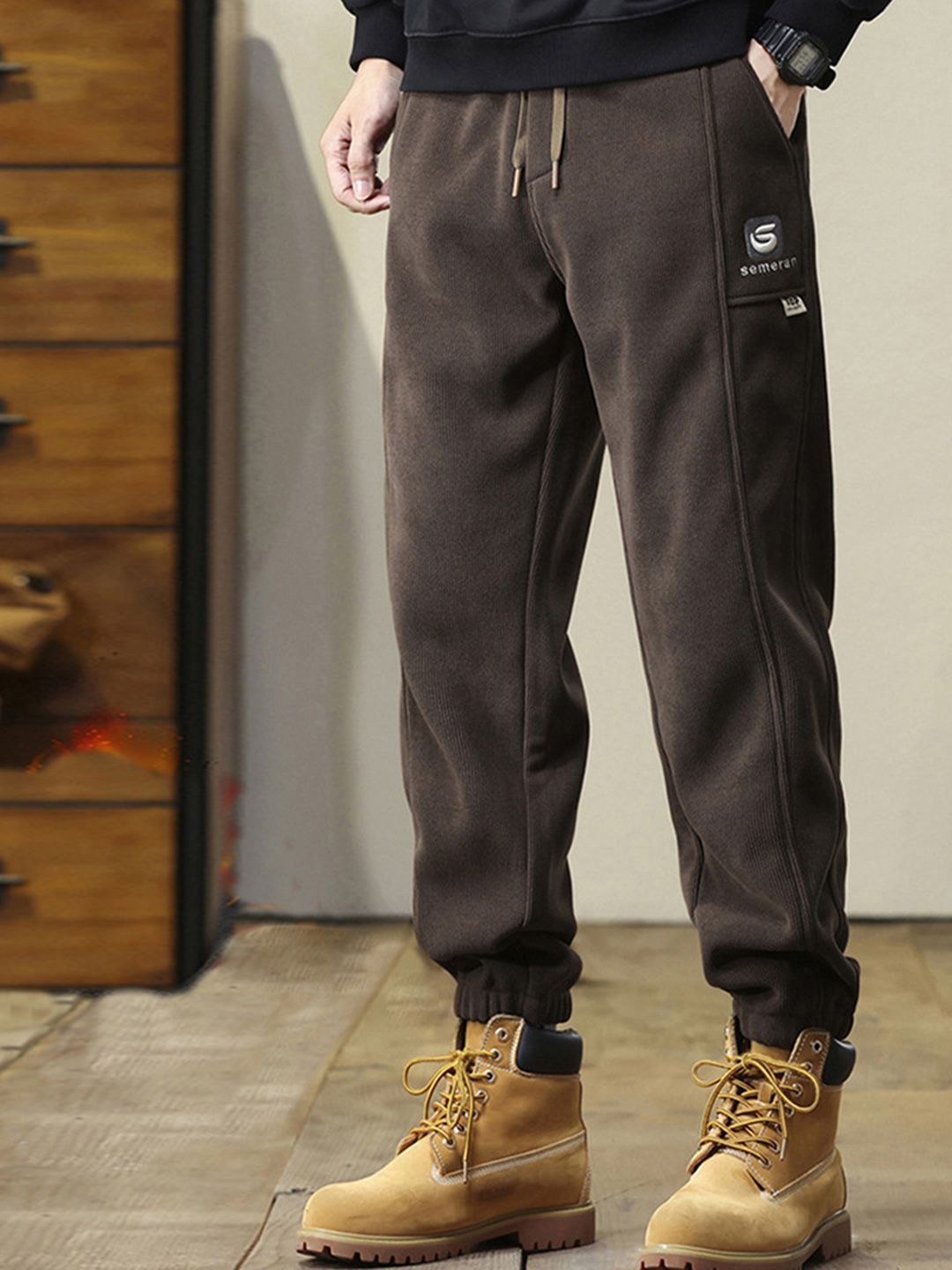 

StyleCast Men Regular Fit Joggers, Brown