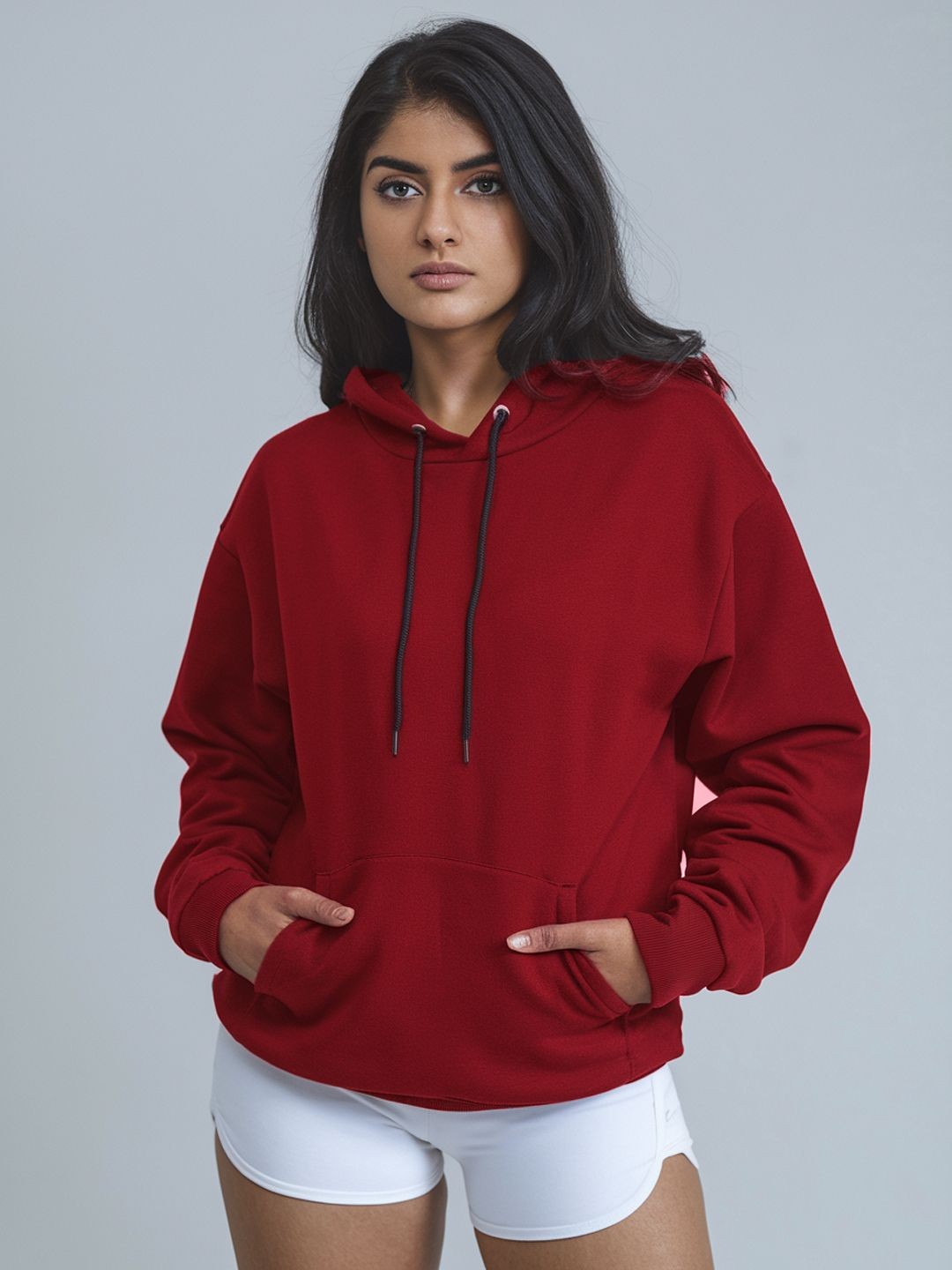

FFLIRTYGO Women Hooded Sweatshirt, Red
