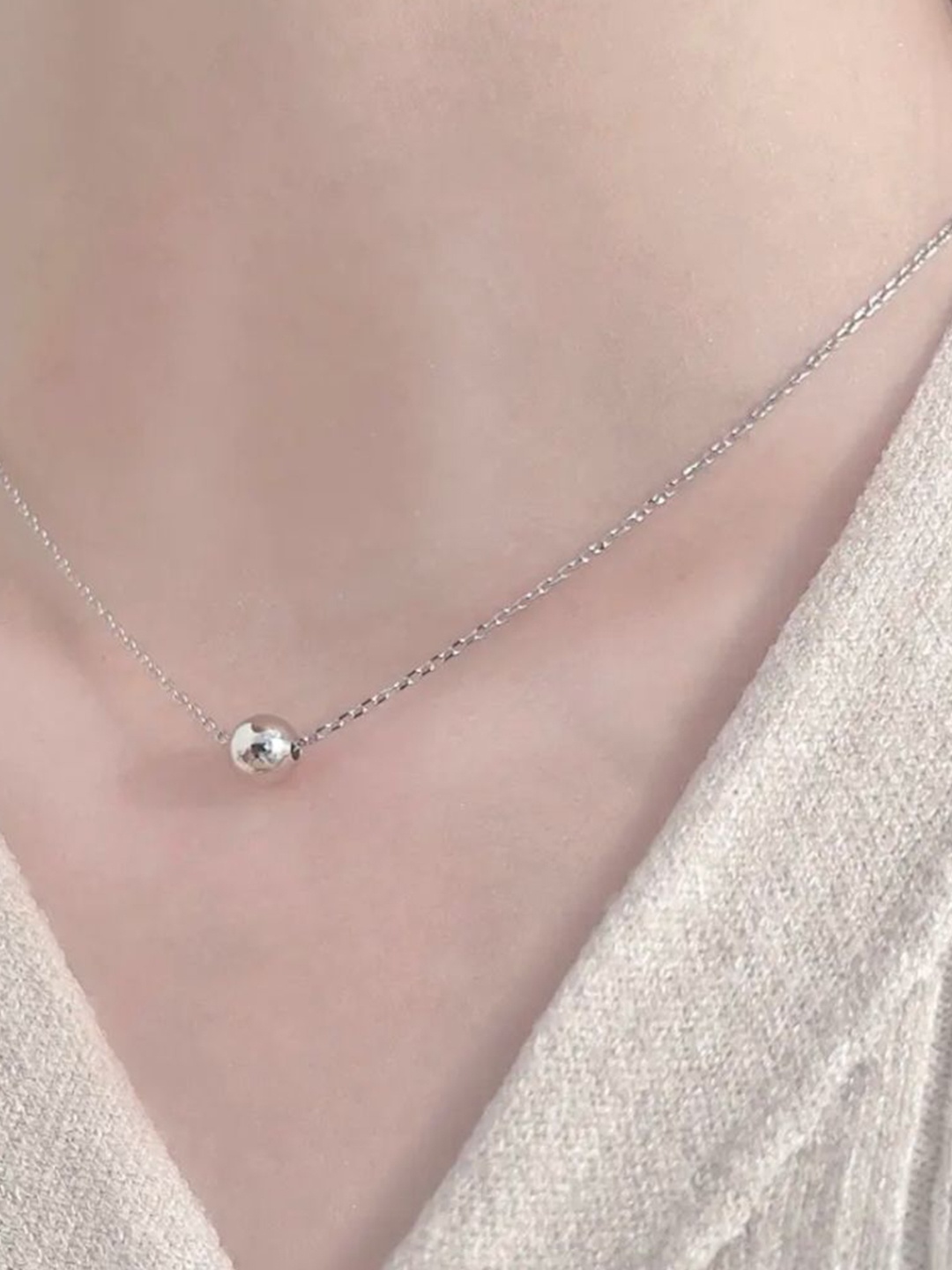 

V FASHION JEWELLERY Unisex Silver-Plated Pearls Studded Chain