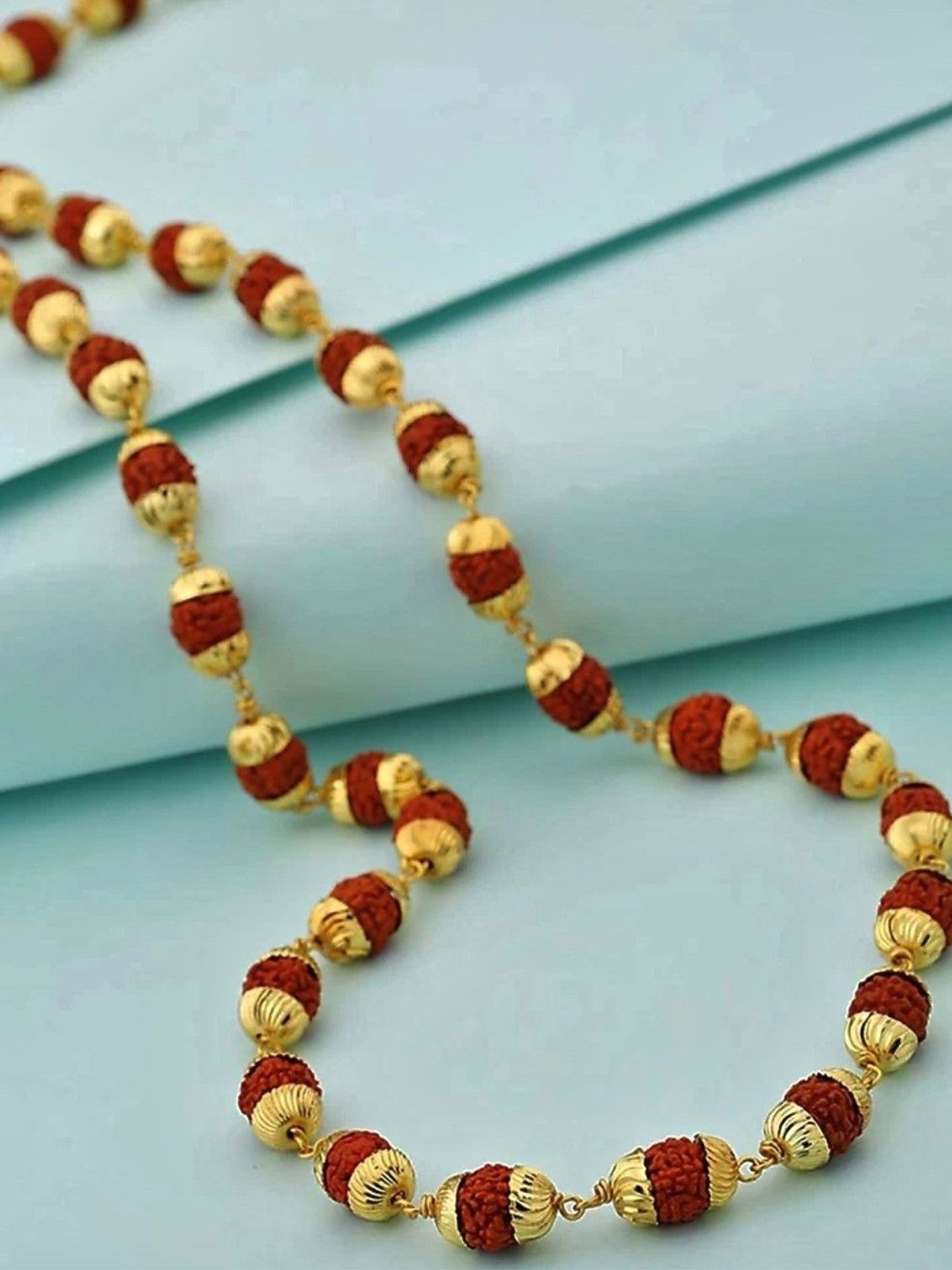 

V FASHION JEWELLERY Gold-Plated Rudraksha Chain