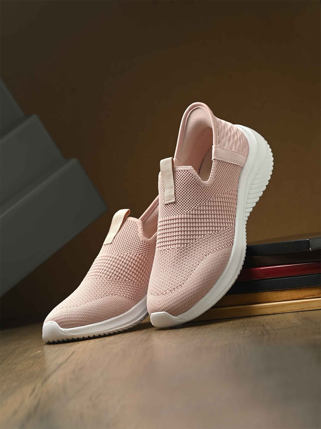 

HRX by Hrithik Roshan Women Textile Memory Foam Walking Shoes, Peach