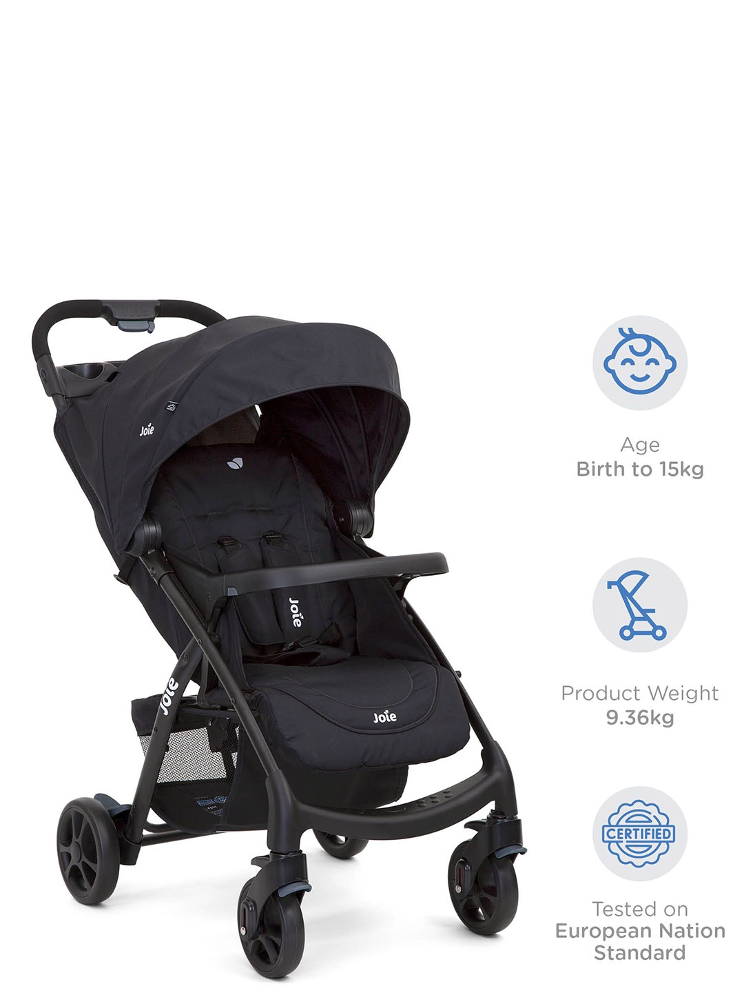 

Joie Muze Lx One Hand Stroller With 5-Point Harness, Black