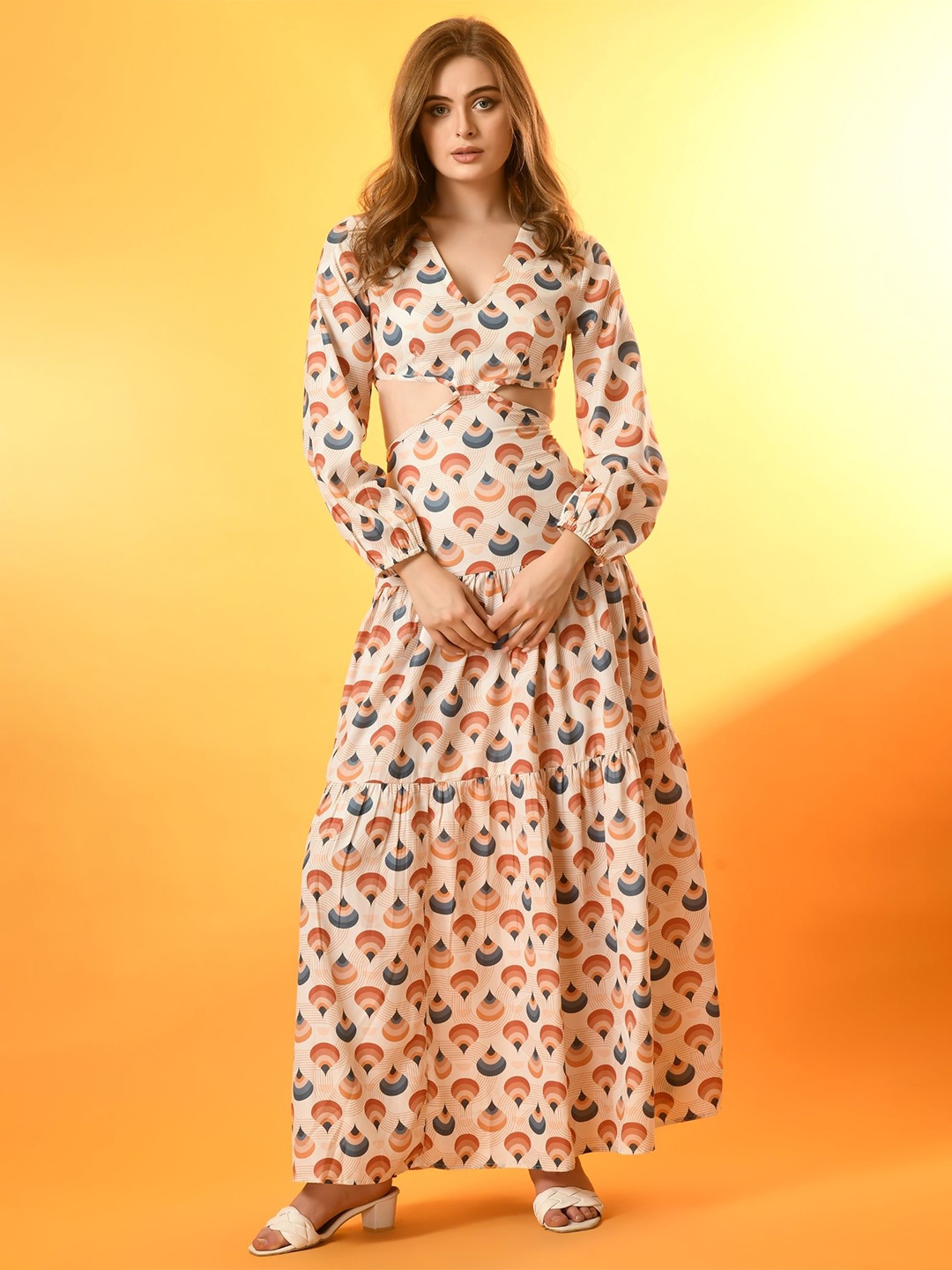 

all about you Women Printed Drop-Waist Dress, Beige