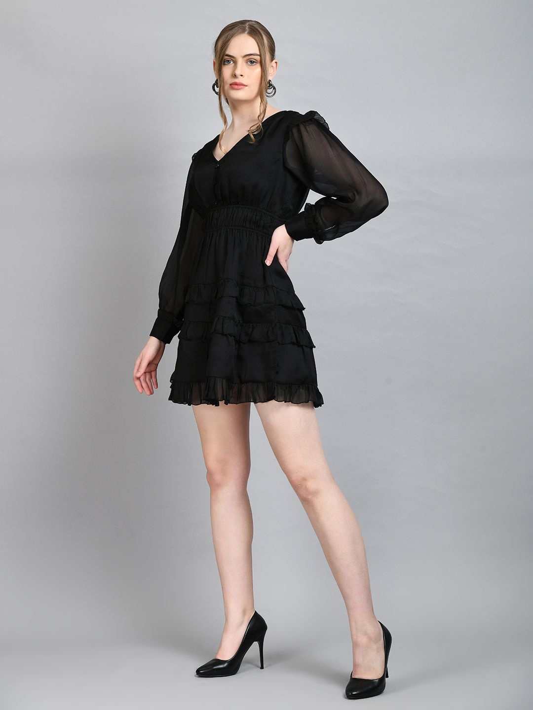 

all about you Women Fit & Flare Mini Dress, Black