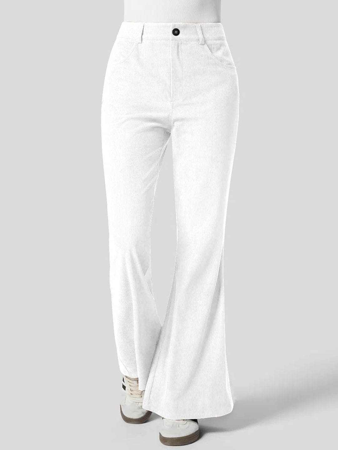 

Kalika Women Mid-Rise Flared Bootcut Trouser, White