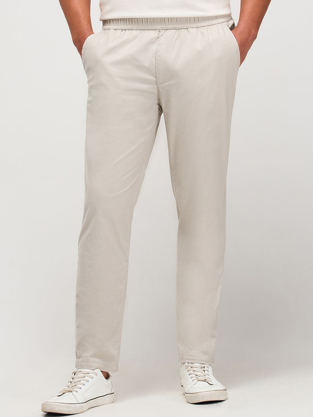 

Red Flame Men Casual wear Relaxed Fit Travel Trouser, Cream