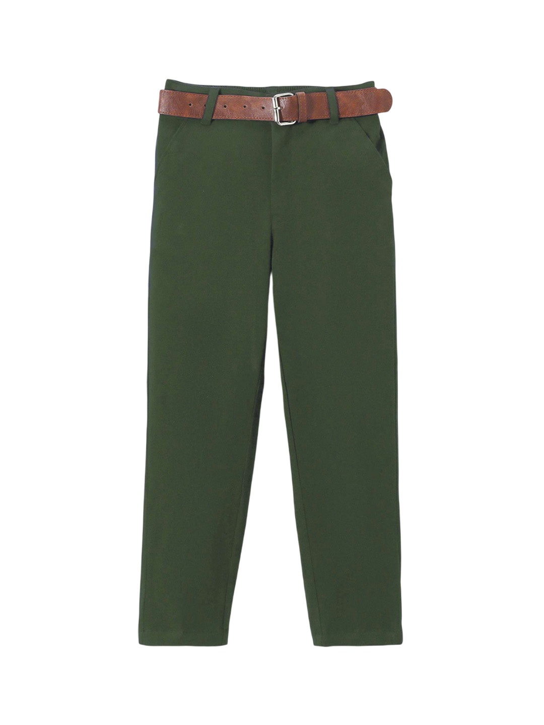 

Mark & Mia Boys Regular Fit Mid-Rise Chinos Trousers, Olive