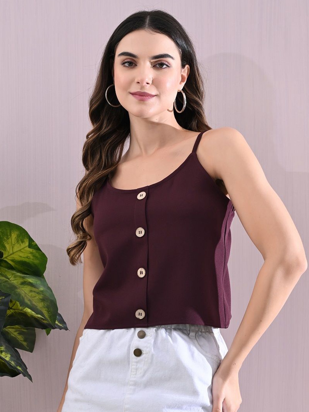 

Unifringe Women A-Line Cami Tops, Maroon