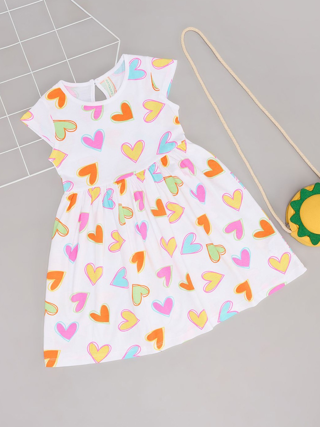 

Pantaloons Junior Girls Printed Fit & Flare Dress, White