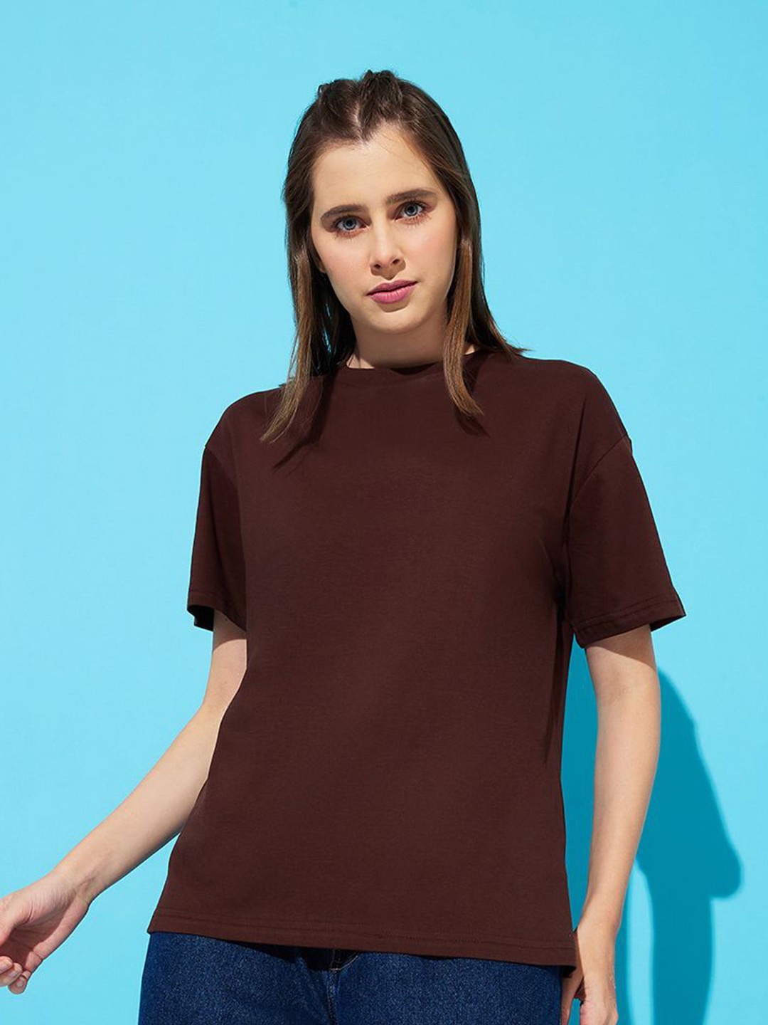 

The Roadster Lifestyle Co Pack Of 2 Cotton Oversized T-Shirts, Maroon