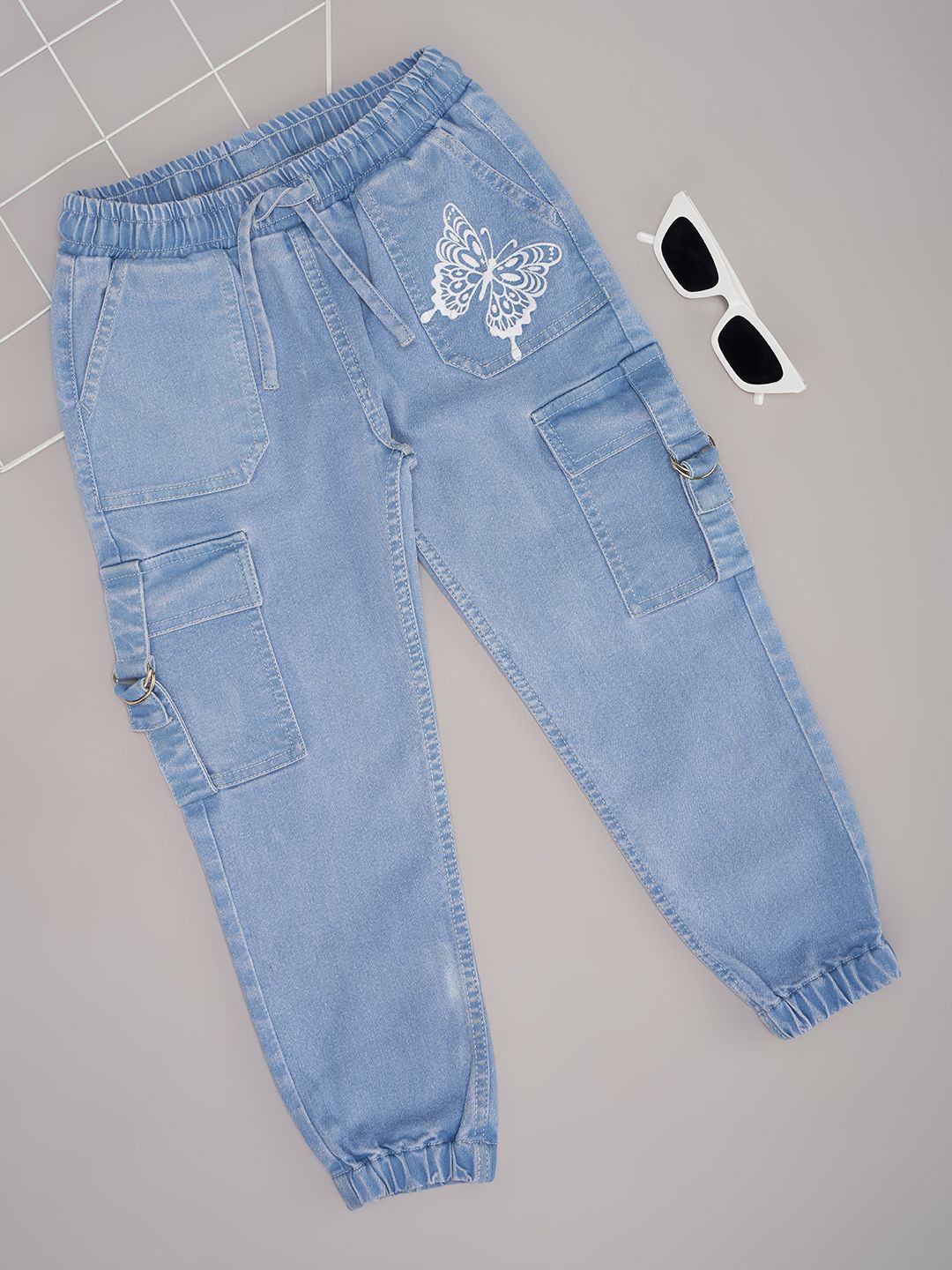 

Pantaloons Junior Girls Cotton Low Distress Jeans, Blue