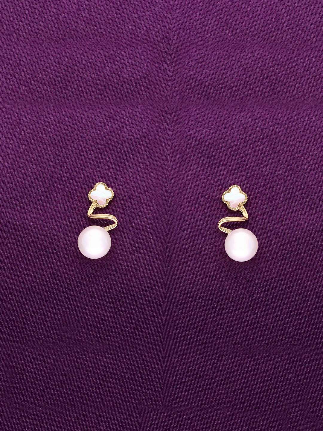 

KAI JEWEL 92.5 Sterling Silver Gold-Plated CZ StuddedContemporary Drop Earrings