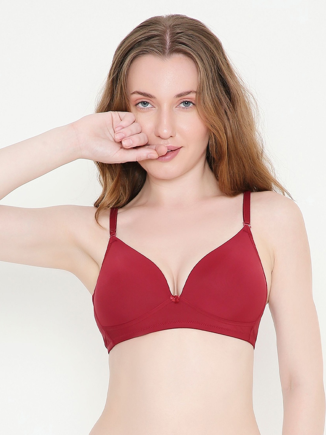 

Feelings Full Coverage Lightly Padded Anti Bacterial T-shirt Bra, Maroon