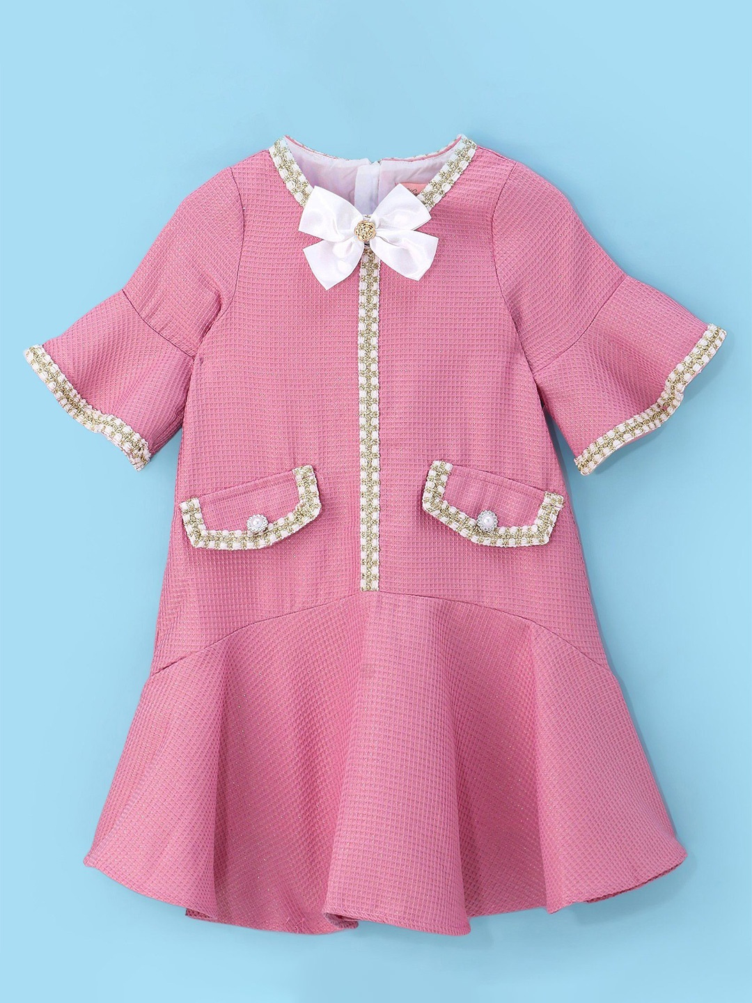

Mark & Mia Girls Bell Sleeve Drop-Waist Dress, Pink